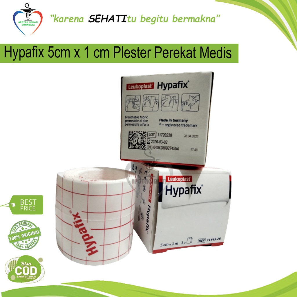 PLESTER ROLL HYPAFIX 5CM X 1M PEMBALUT LUKA PERLENGKAPAN P3K