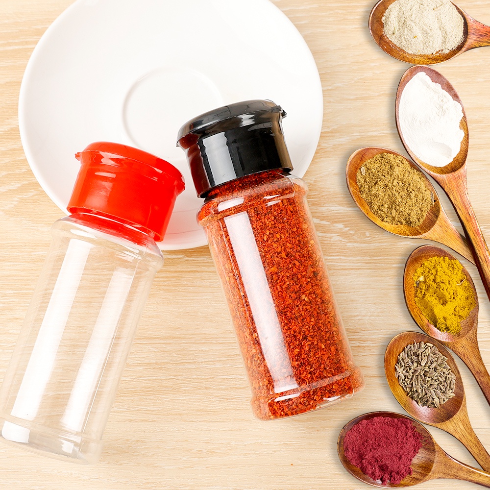 Colorful Lid Spice Pot Pepper Shakers Salt Jar / Plastic Moisture-proof Sealed Seasoning Bottle