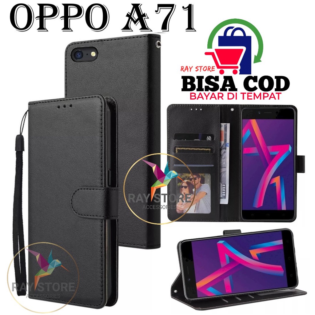 OPPO A71 FLIP LEATHER CASE PREMIUM-FLIP WALLET CASE UNTUK OPPO A71