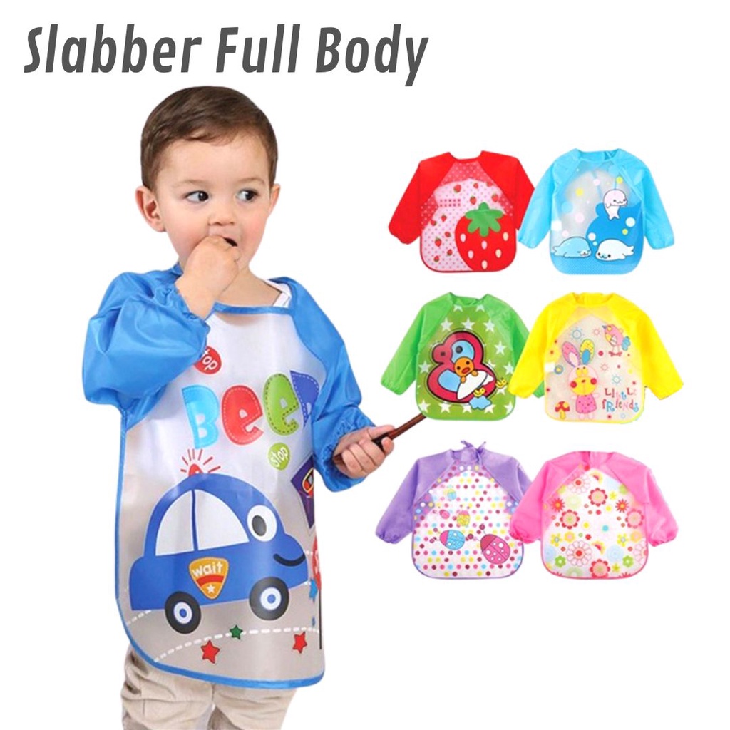 Celemek Makan Bayi Waterproof | Slabber Silicone Plastic