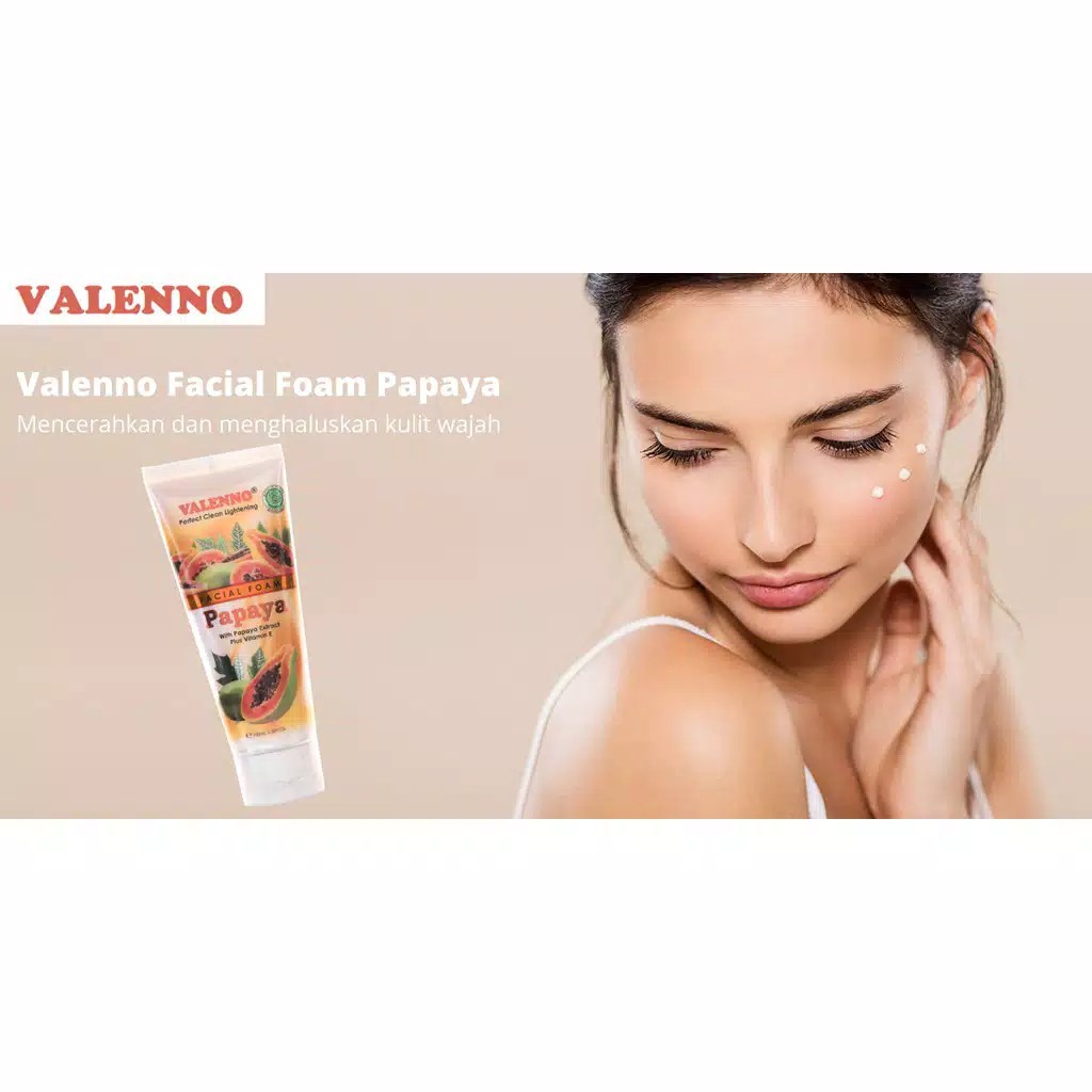 Valenno Facial Foam Papaya 100gr /whitening