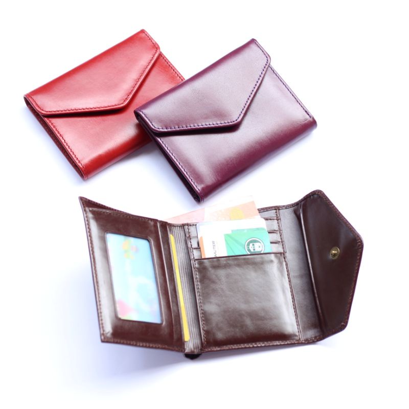 DOMPET WANITA KULIT SAPI ASLI ENVY BANYAK SLOT MODEL SIMPEL / GRATIS GRAVIR NAMA