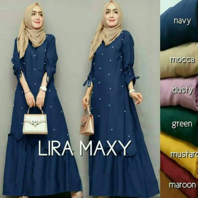 GAMIS SYARI / BUSUI DRESS MUSLIM WANITA LIRA MAXY BAHAN WOLFIS UKURAN ALL SIZE FIT L 1R MUSLIM