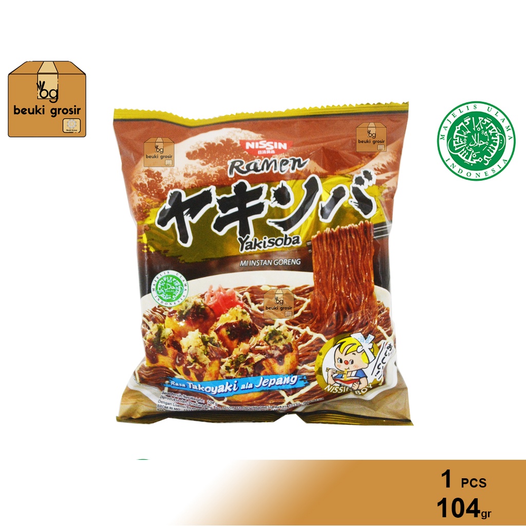 

ECER Nissin Ramen Mikuya Yakisoba Rasa Takoyaki Mie Instan Goreng Halal MUI - 104gr