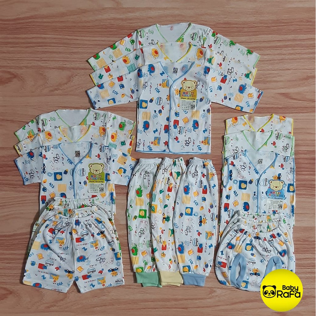 Paket Hemat Baju Bayi Motif 18 pcs SNI BOLO - BOLO