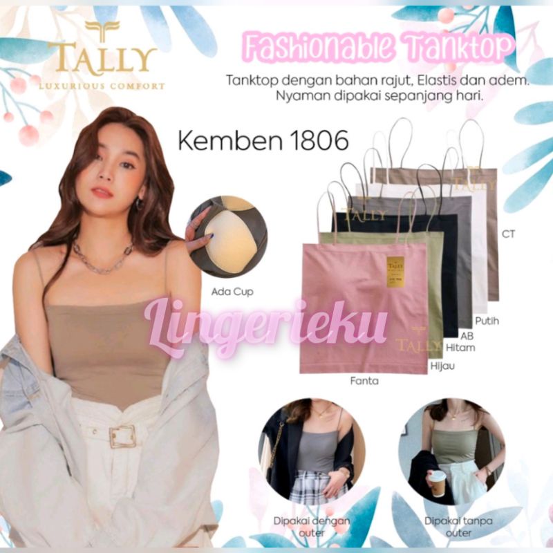 Tally 1806 Tanktop Kemben Bralette Wanita Tipe Panjang Fit L XL