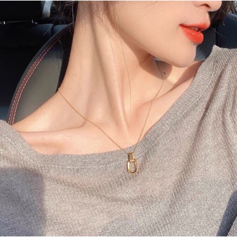 Kalung Titanium Gold Trending Elegan Korea Fashion Style Premium