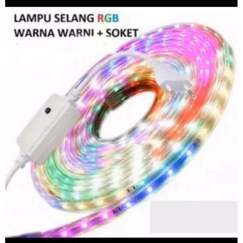 Lampu Selang Kotak Led Strip RGB 2835 3528 Warna Warni outdoor rope light cafe ( merah hijau biru )