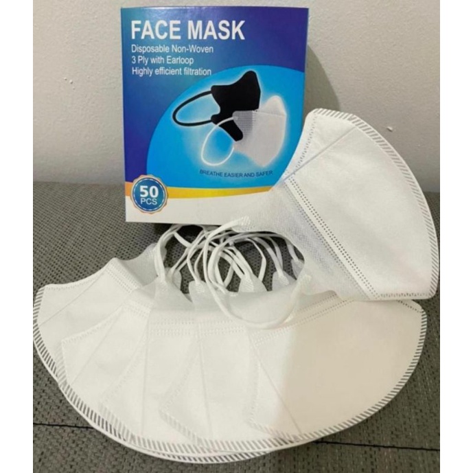 Masker Duckbil face mask duckbill putih dan hitam isi 50 pcs