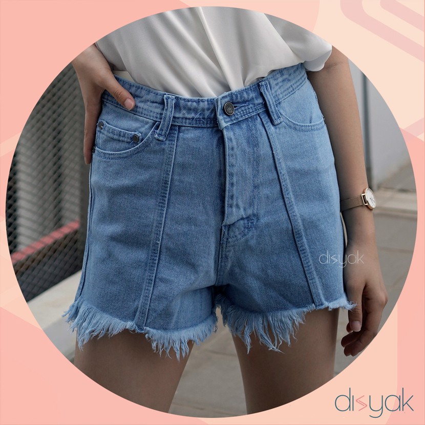 DISYAK - Hotpants Jeans Belah Tengah Bio Bleach 1006-2006