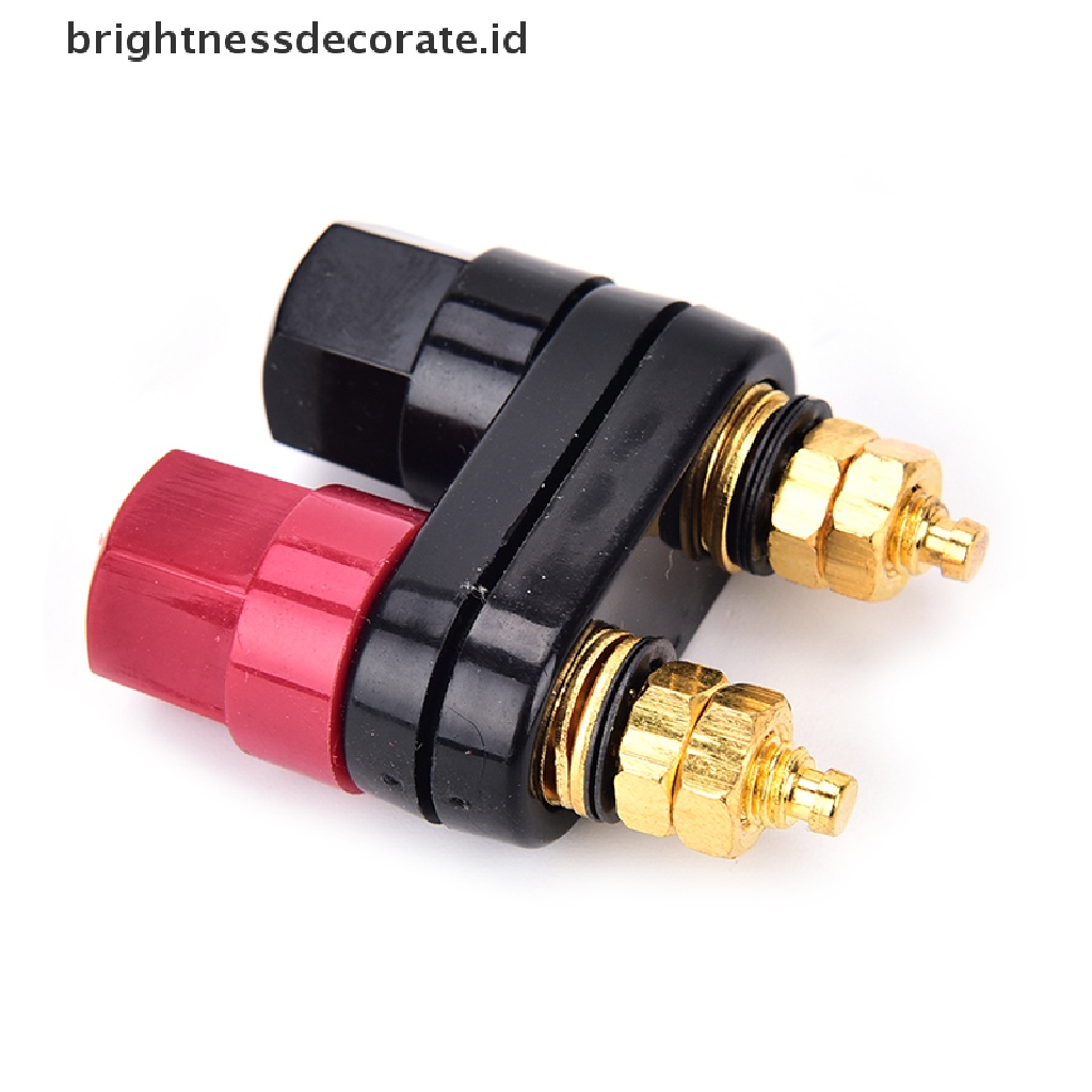 2 Pcs Konektor Terminal Banana Plugs Warna Merah Hitam Untuk Amplifier Binding Post