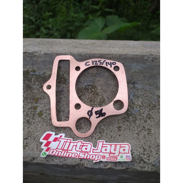 paking perpak head deksel kop tossa c 125cc 140cc tusuk sate geseran piston 56mm tebal 0.5mm