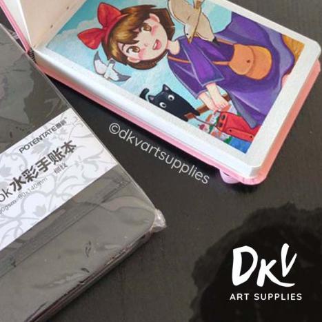 

♚ Watercolor Sketchbook POTENTATE Mini 9x14cm Handbook Buku Sketsa - Hitam ♟