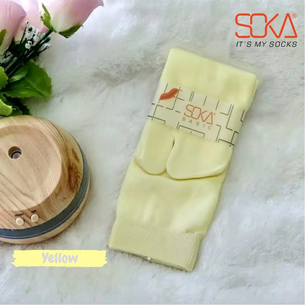 Kaos Kaki SOKA Jempol Pendek Standar - Size M Basic Polos-M-Yellow|Kuning