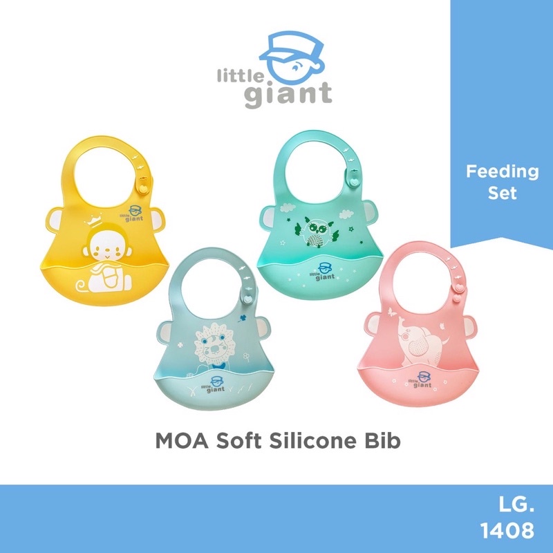 Little Giant Soft Silicone Bib LG1408 - Slaber bayi/Celemek bayi silicone