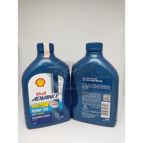 OLI SHELL ADVANCE MATIC AX7 10W30 800ML/100% ORIGINAL/OLI MESIN MOTOR MATIC/BEAT VARIO NMAX PCX SCOO