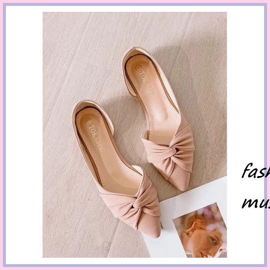 Sepatu Wanita Flatshoes Balet Motif Kain Korea Original Porto Ba209L - Sepatu Flat Motif Kain Porto 