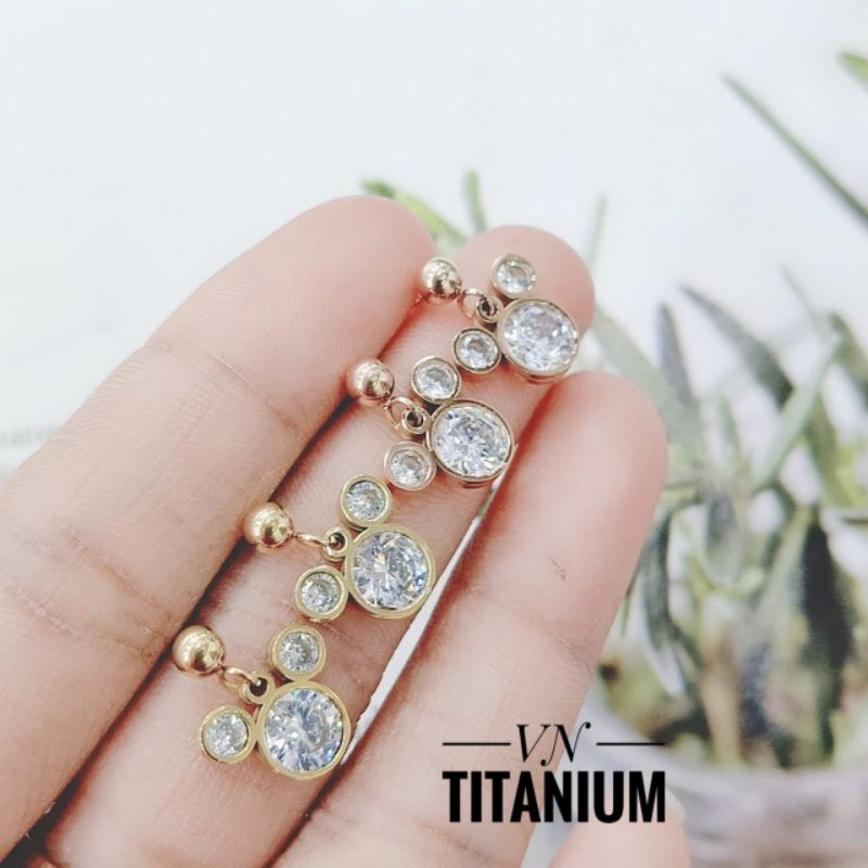 Titanium perhiasan wanita anting a99