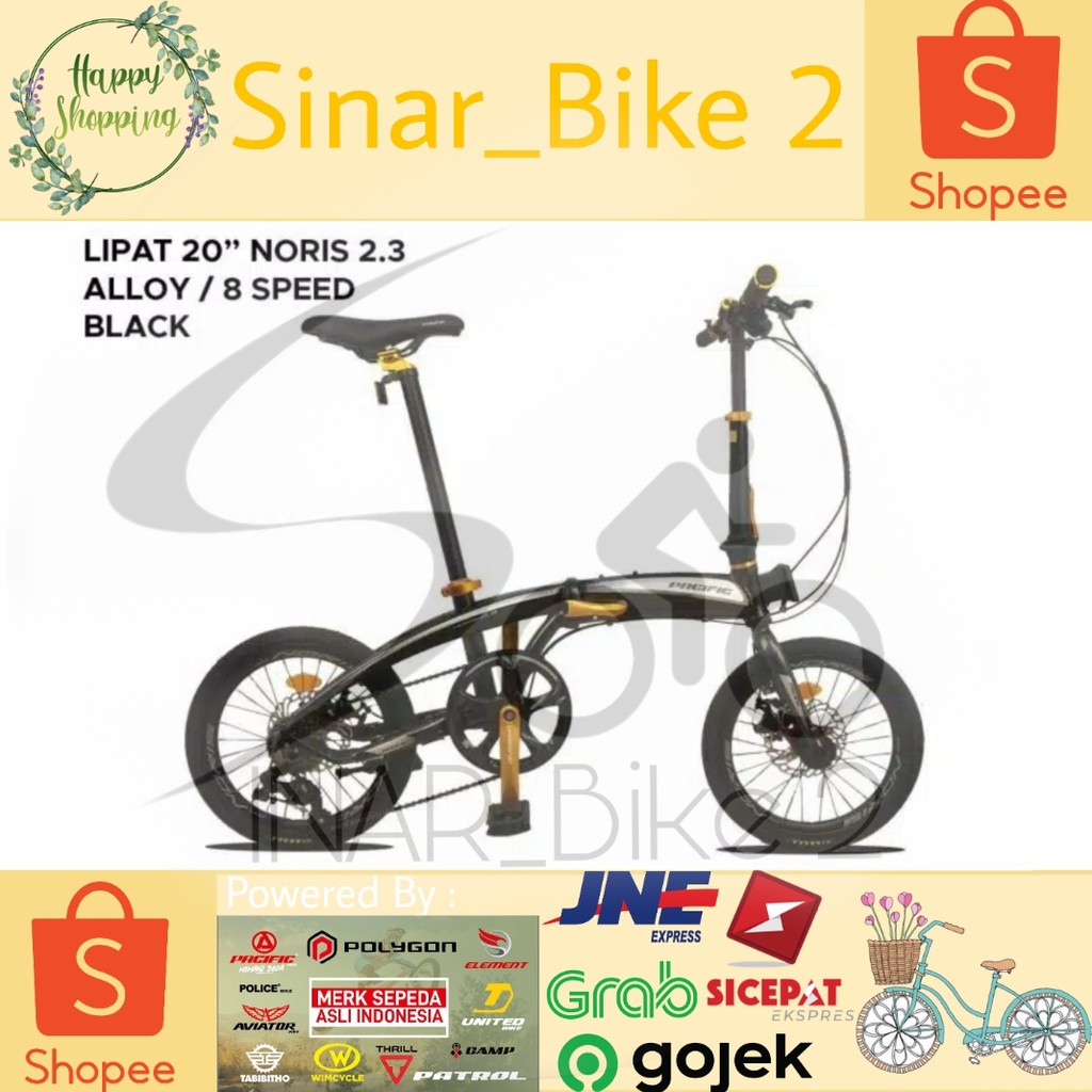 Sepeda Lipat Pacific Noris 2.3 Alloy 8 speed 20inch (Ekspedisi)