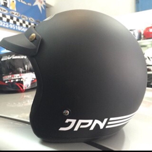 Helm jpn bogo hitam doff dan metalik
