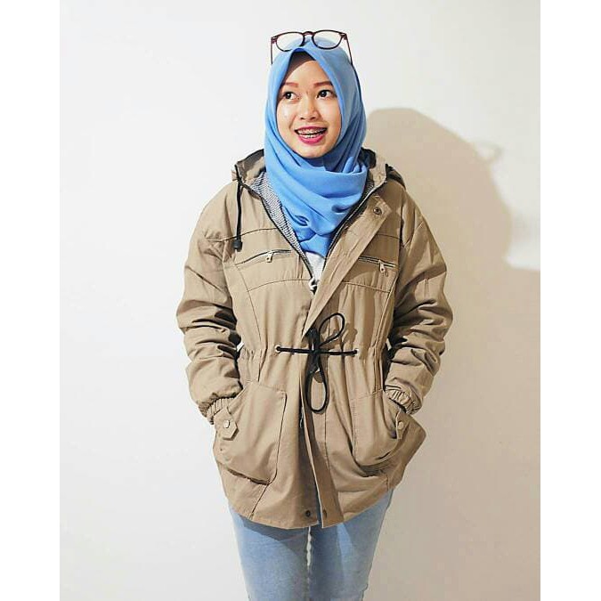 JUMBO XXL XXXL Jaket Parka Wanita PARKA KANVAS Canvas Ukuaran Besar Hijau Army Cewe Premium BIG SIZE