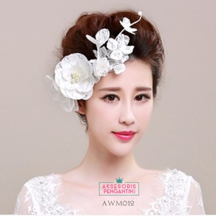 [STOCK TERBATAS] HAIRBAND AKSESORIS PENGANTIN HEADPIECE WEDDING TIARA RAMBUT AWM012