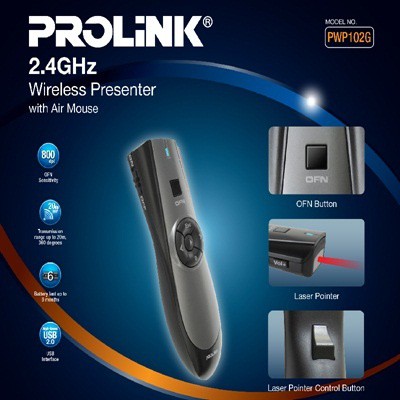 Prolink PWP102G Laser Pointer Presenter 2.4 GHz pwp 102g 2,4ghz