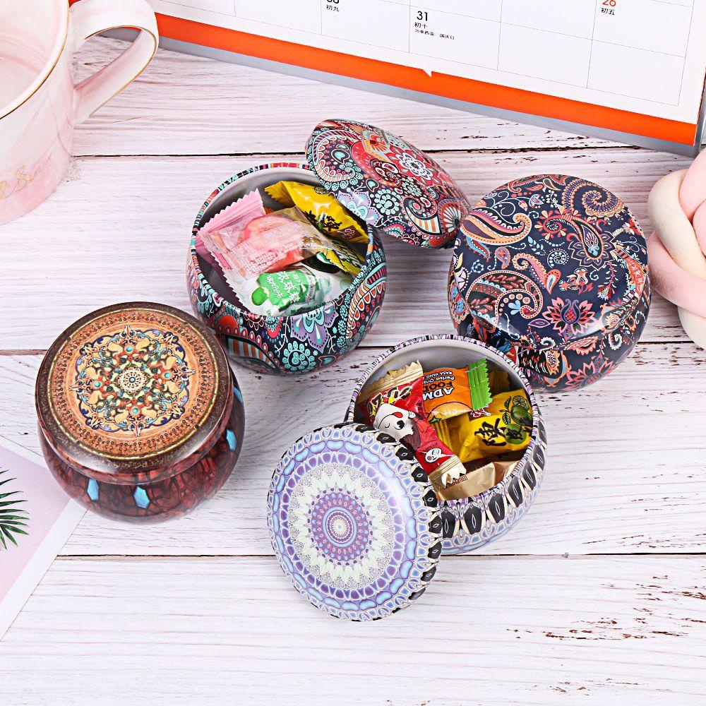 R-FLOWER Candy Besi Kotak Trinket Perhiasan Dampproof Wadah Rose Tea Pot Tin Perlengkapan Pesta Tinplate