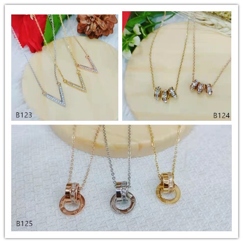 Kalung Titanium Permata Perhiasan Fashion B123-125
