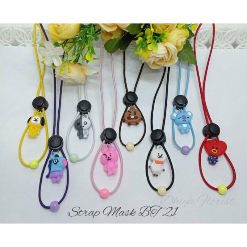 Strap Mask Tali Kalung Strap Masker Kekinian Gantung BT 21 Series Headloop Strap Mask Clay BTS Lucu 