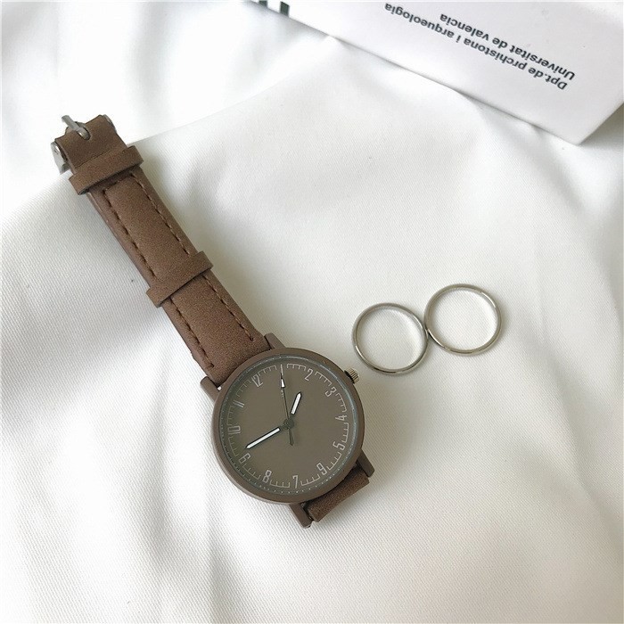 MURMURE.ID | JAM TANGAN ANALOG PRIA WANITA MODEL BULAT MINI BAHAN IMITASI IMPORT MURAH FW002-JAM CHOCO