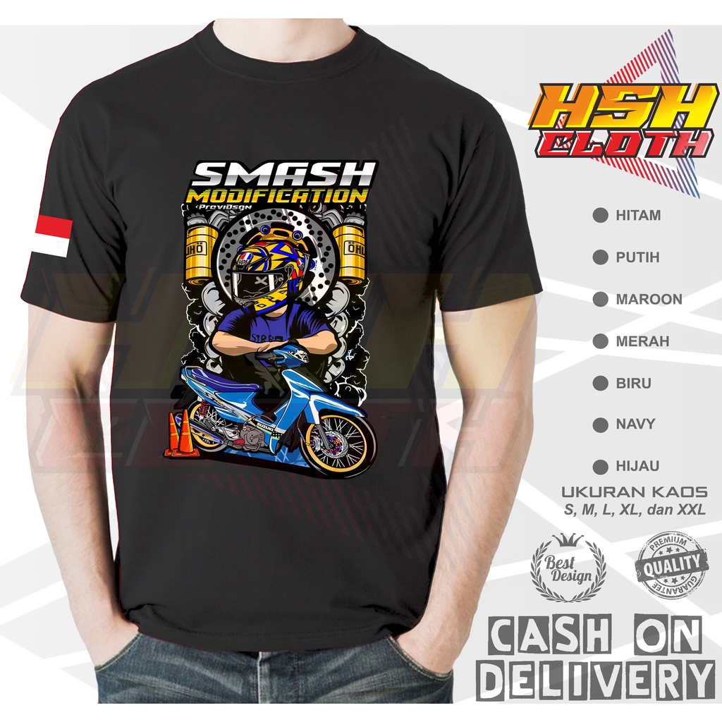 Baju Kaos Distro Suzuki Smash Modification Racing Otomotif Modification Bisa Custom - HSHCloth