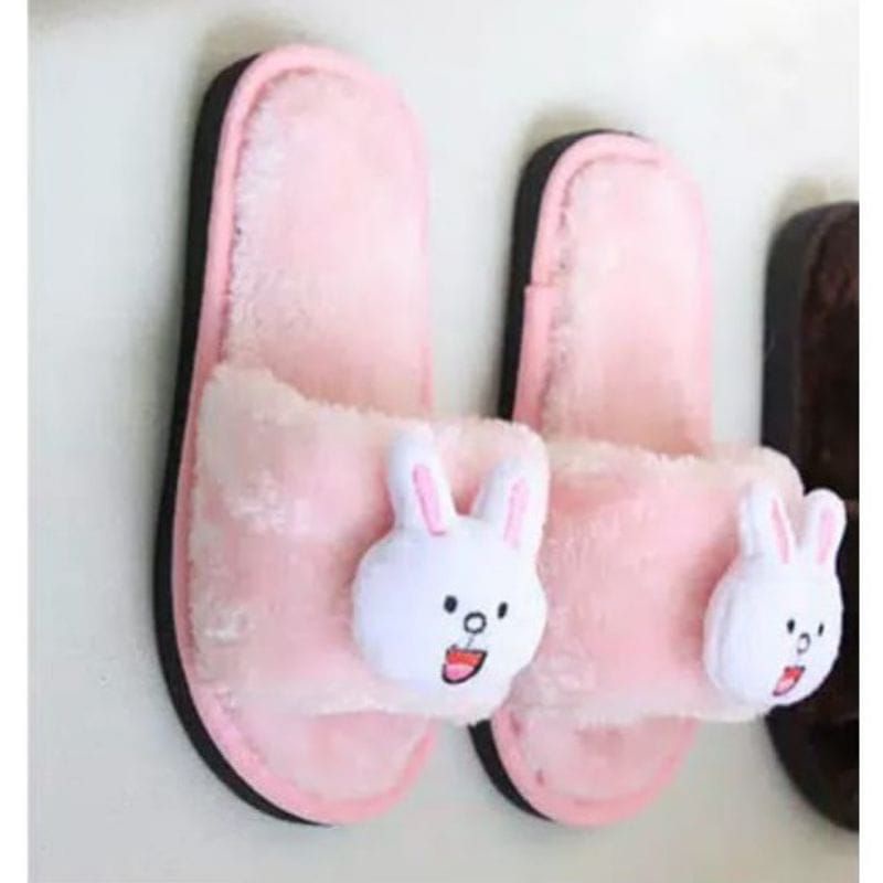 Sandal Kokop Bulu Boneka Rabbit Sandal Rumahan