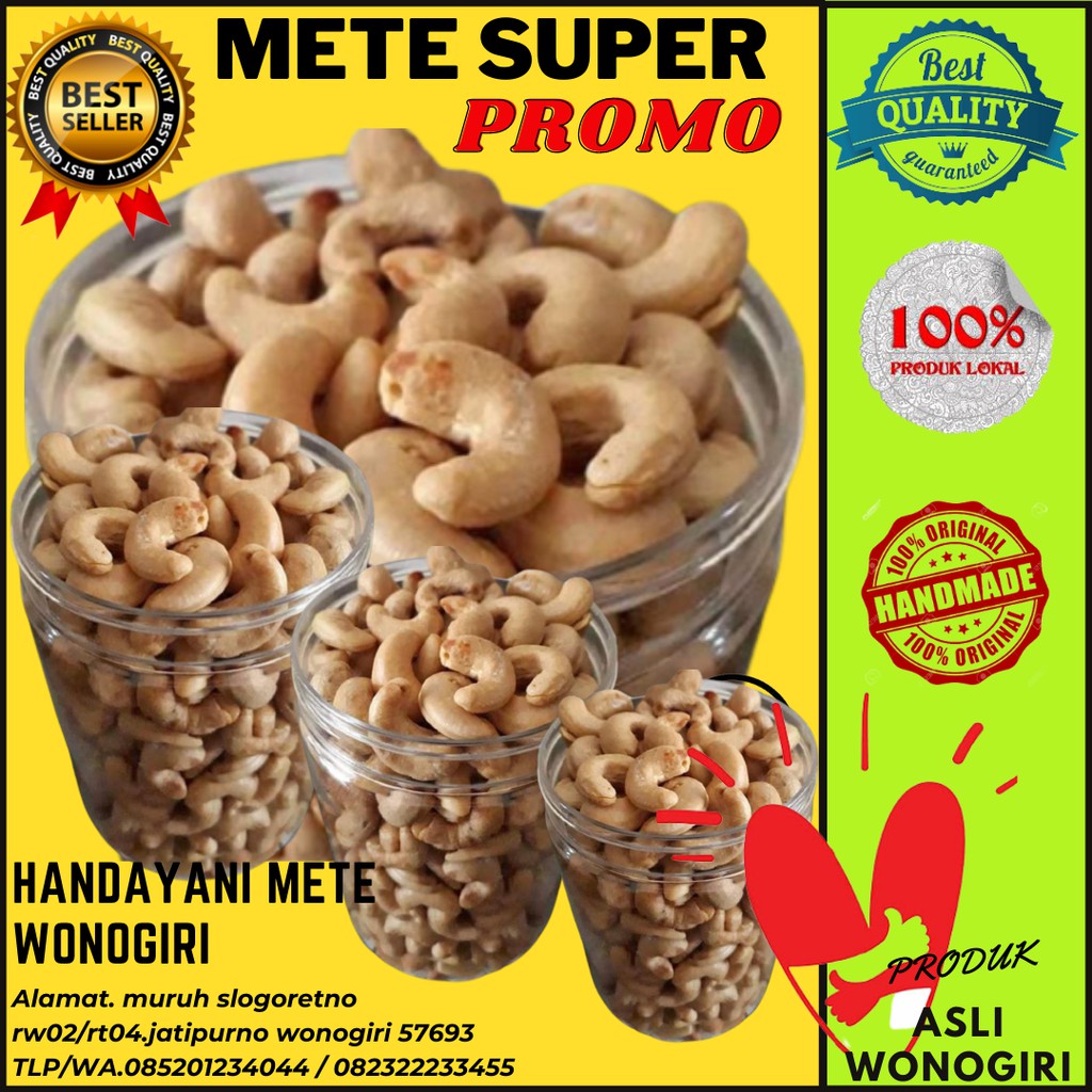 

kacang Mede mete goreng utuh fress 250 gram