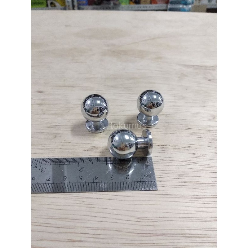 TARIKAN LACI KNOB BOLA BULAT TEBAL STAINLESS PENTOL PINTU LACI LEMARI CHROME KELERENG