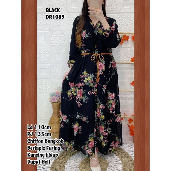 DR1089 Dress Chiffon Bangkok Import