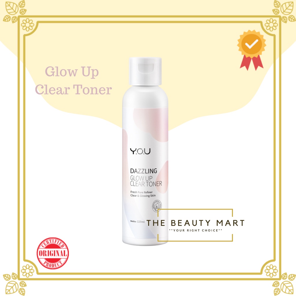 Y.O.U Dazzling Glow Up Series Instan Bright | Tone Up Spray, Day/Night Cream, Face Wash, Body Cream, Glow Up Toner