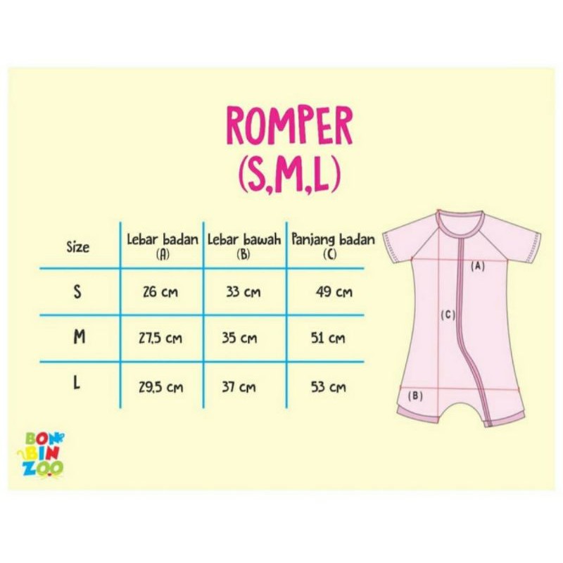 BONBINZOO Romper Bayi Resleting Bayu Kodok Segi Empat Baby Jumper