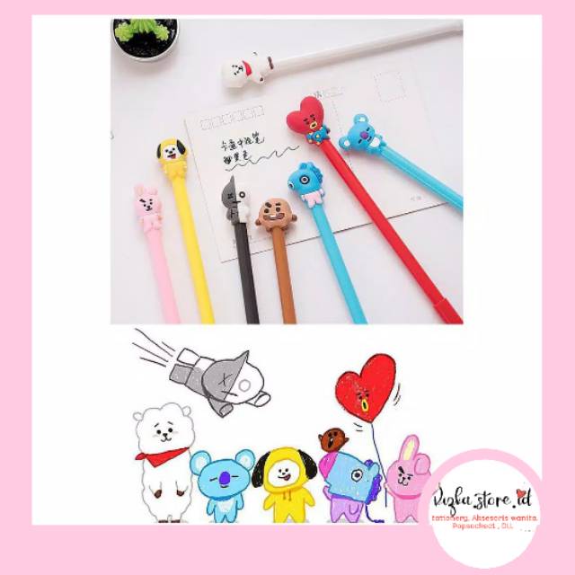 

PULPEN KARAKTER BTS - BANGTAN BOYS - ARMY - PENA BTS - PENA BTS - PENA BT21 - PULPEN BT21
