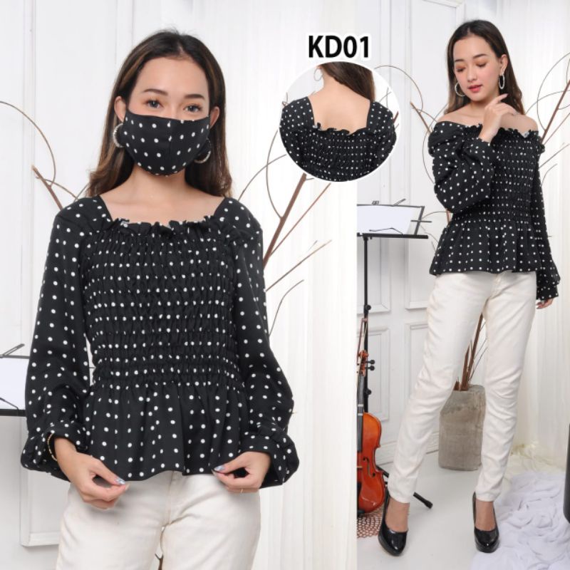 Megaxus88//atasan model smock//blouse kd 01