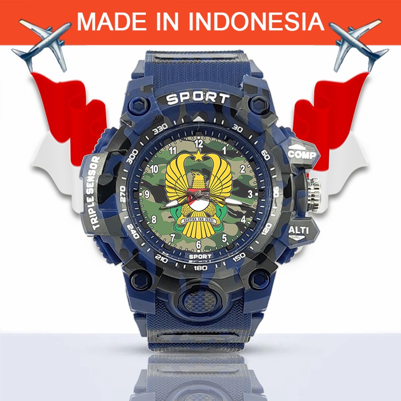 {Istimewa} Jam Tangan TNI - AD (Biru  Army) - Water Resistant