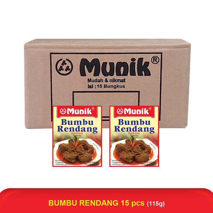 

READY BAYAR DITEMPAT Munik Bumbu Rendang 115 gr - 15 Pcs ( 1 Carton ) KOMPLIT Kode 395