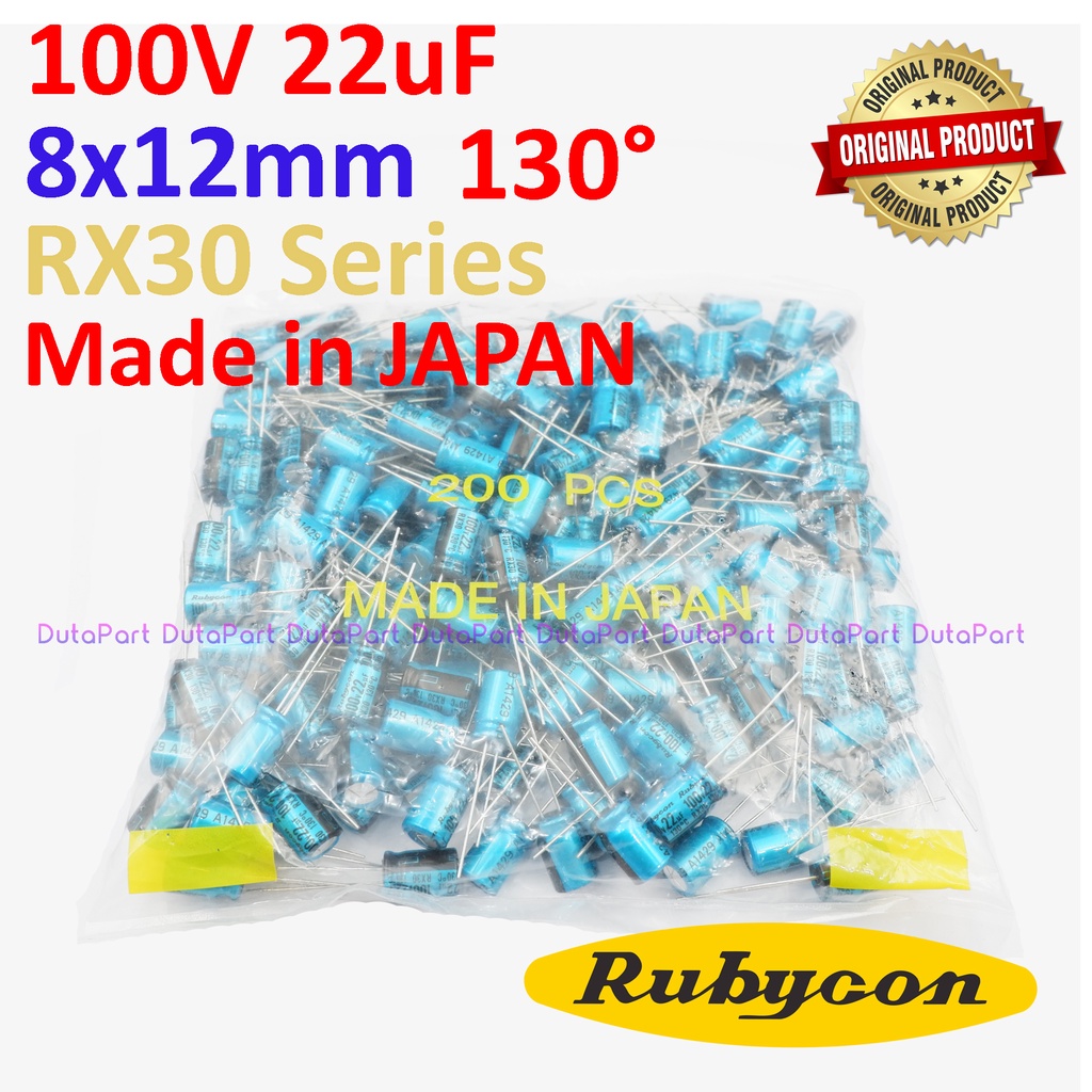 100V 22uF ORIGINAL RUBYCON RX30 JAPAN Kapasitor Capasitor Elko Elco