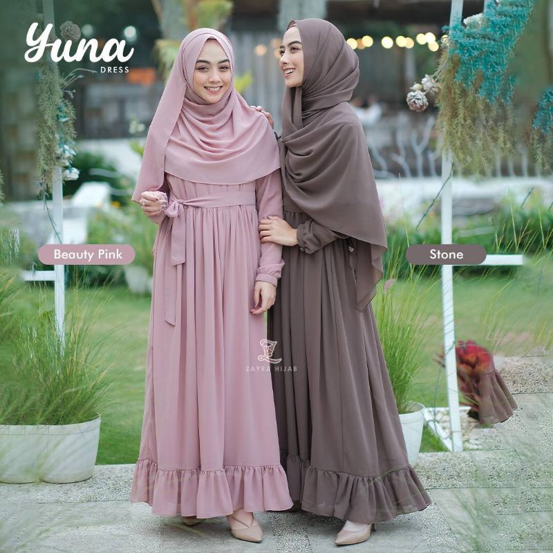 Ready ‼️ Yuna Dress Ceruty Babydoll Premium Stone HANYA DRESS Original zayrahijab