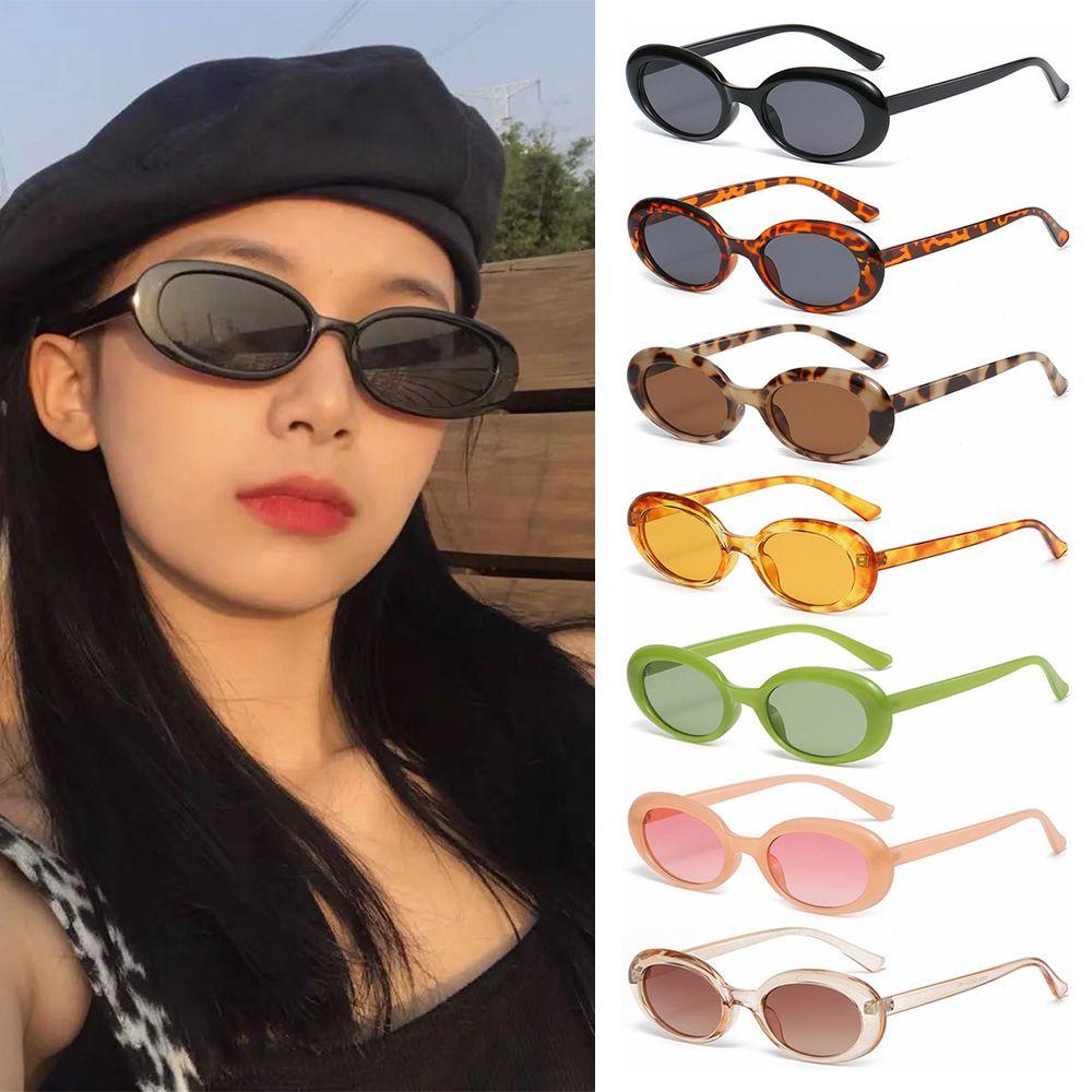 Suyo Retro Oval Kacamata Hitam Jelly Warna Streetwear Gothic Kacamata Eyewear Bingkai Kecil