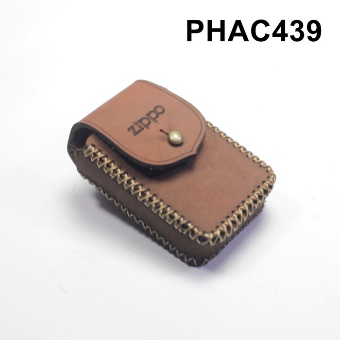 sarung zippo kulit asli anyam zippo lighter case tan PHAC439