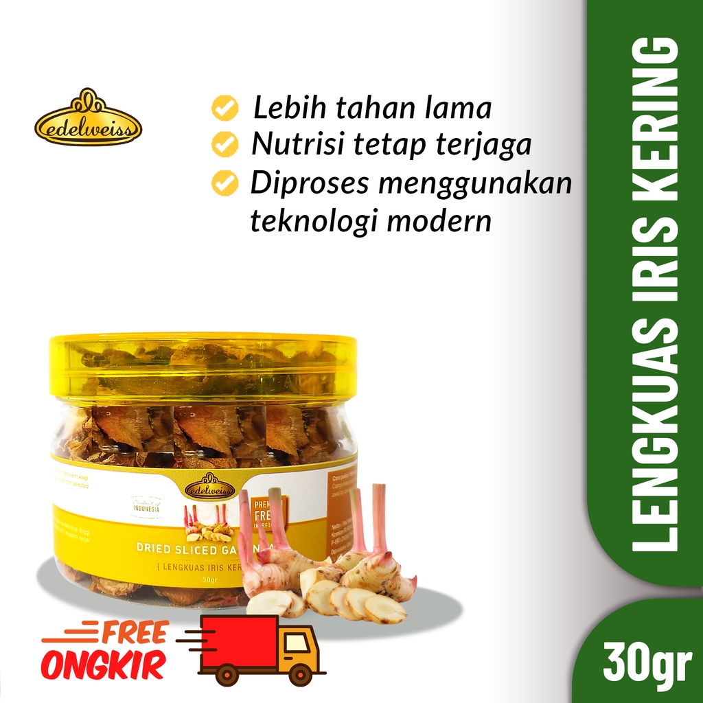 

Edelweiss Rempah Laos Kering (Dried Galangal) 30gr Lengkuas Kering Bumbu Dapur