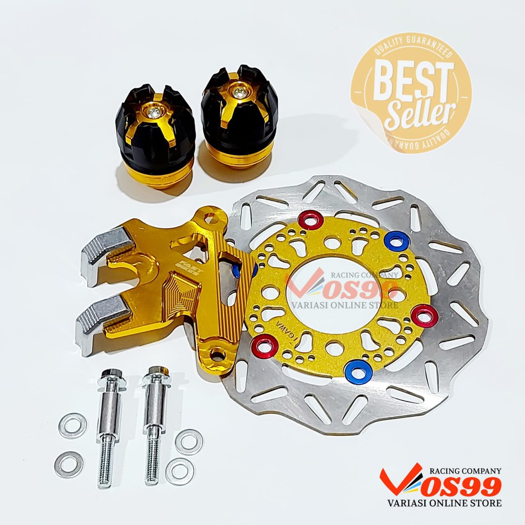 PAKET PIRINGAN CAKRAM BEAT VARIASI + COVER KALIPER + JALU AS RODA DEPAN HONDA BEAT VARIO GENIO SCOOP