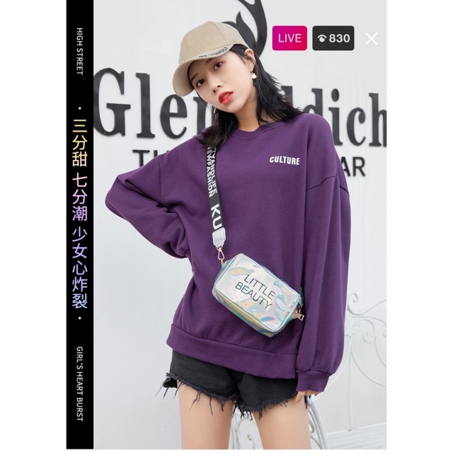 (COD) Tas Selempang Wanita Strap Resleting Sling Bag Tas Hologram MALLSHOPPING