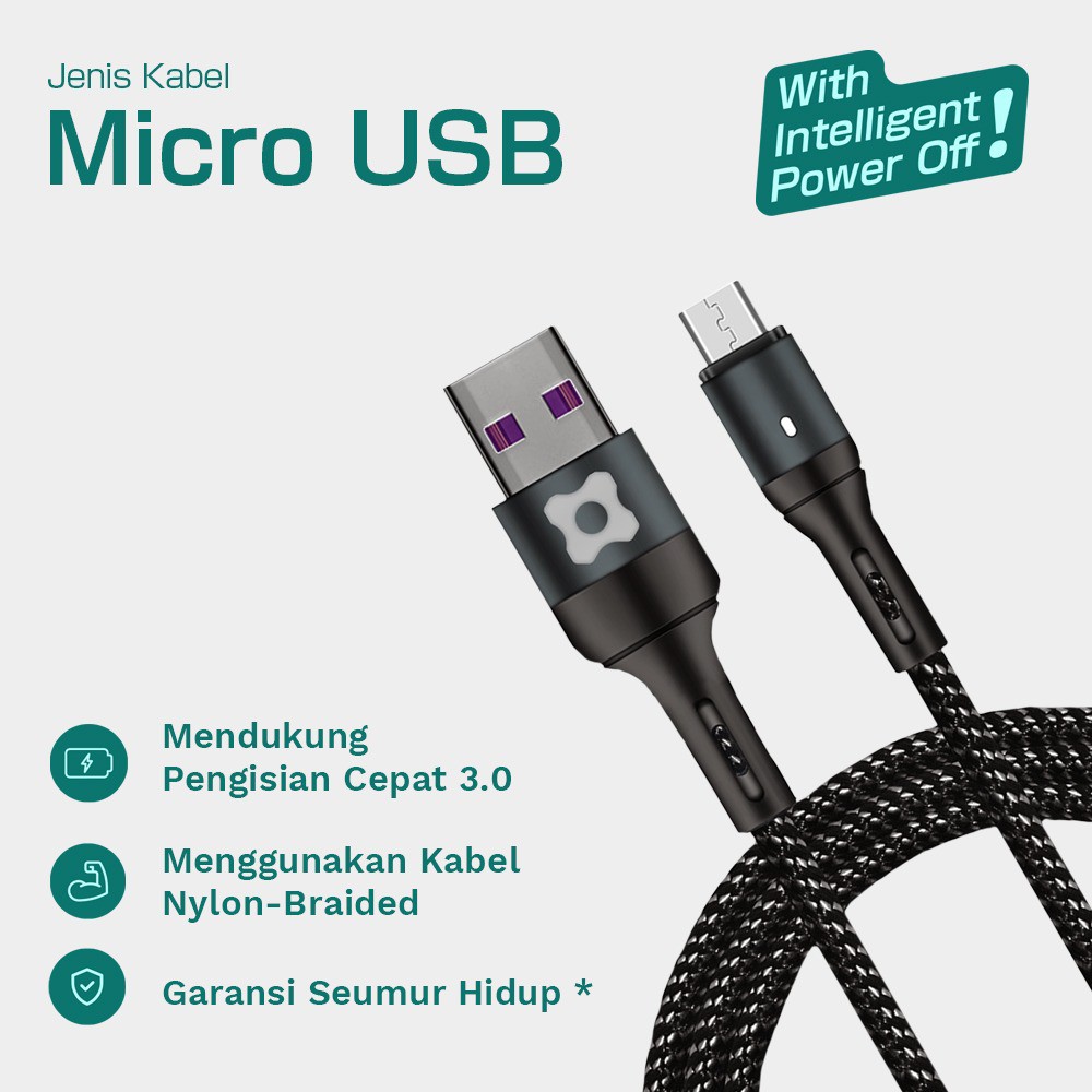 ORIGIN Kabel Data Fast Charging 3.0 Auto Disconnect With LED Indicator